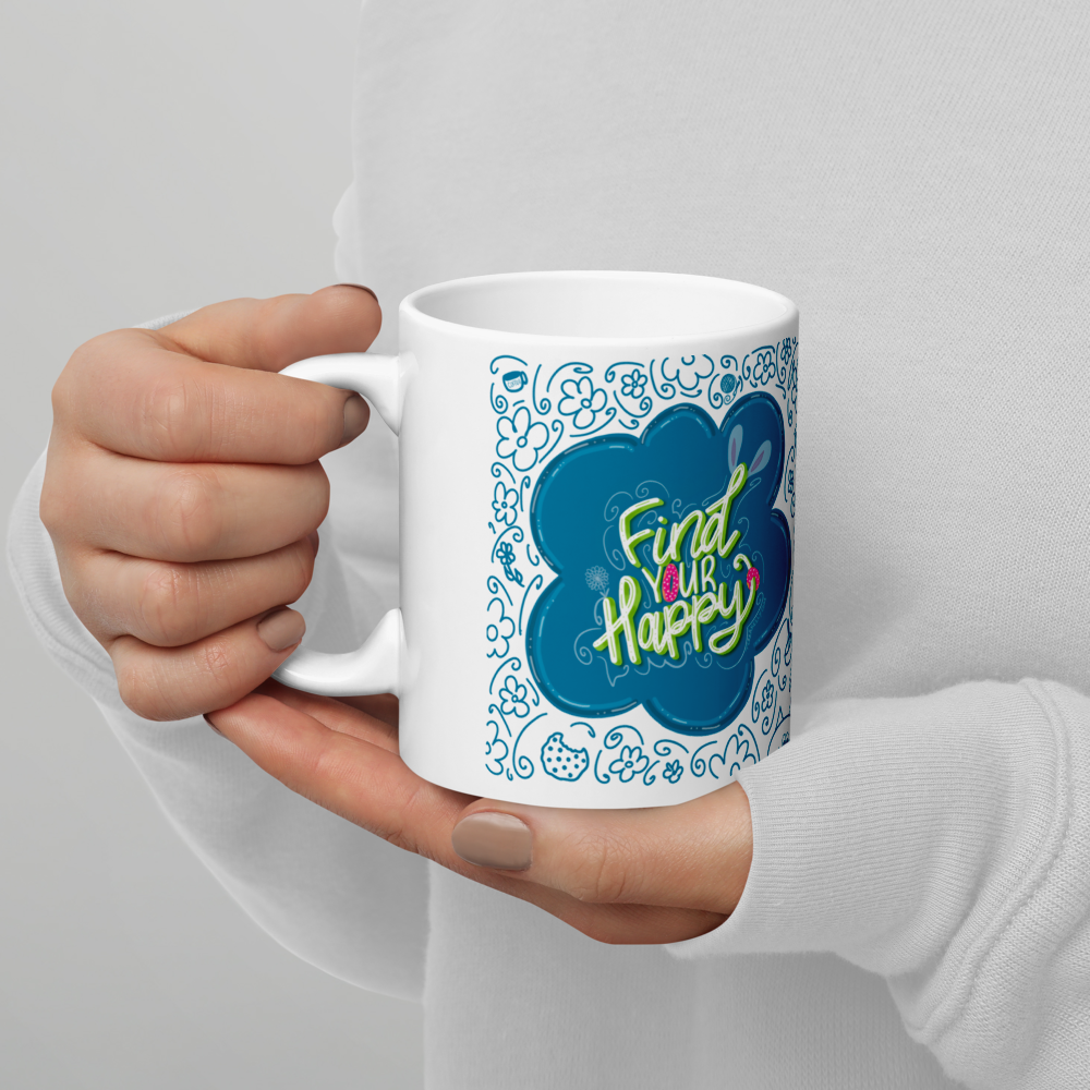 Find Your Happy Coffee/Tea Ceramic Mug | Sizes 11 oz | 15 oz | 20 oz | FREE SHIPPING