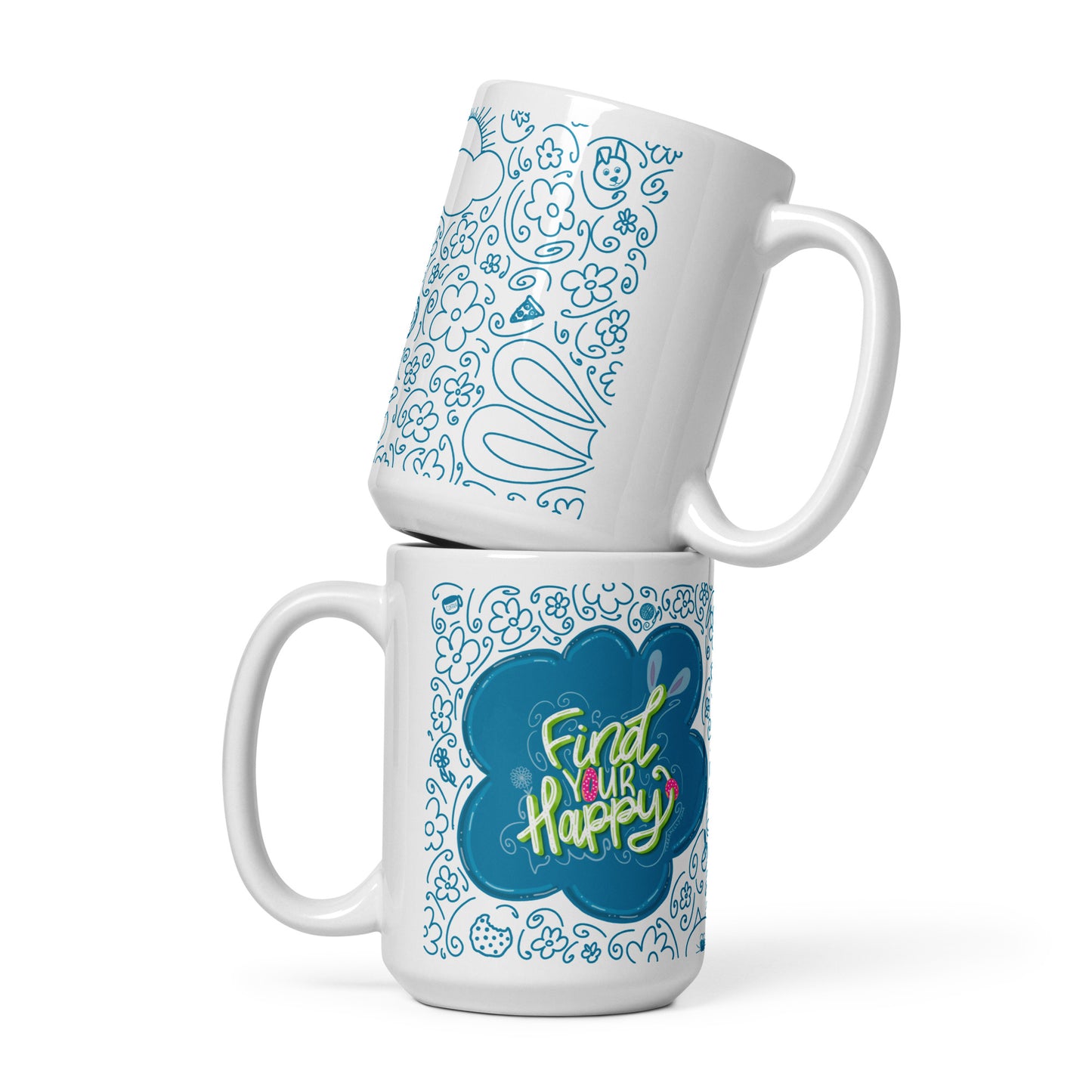 Find Your Happy Coffee/Tea Ceramic Mug | Sizes 11 oz | 15 oz | 20 oz | FREE SHIPPING
