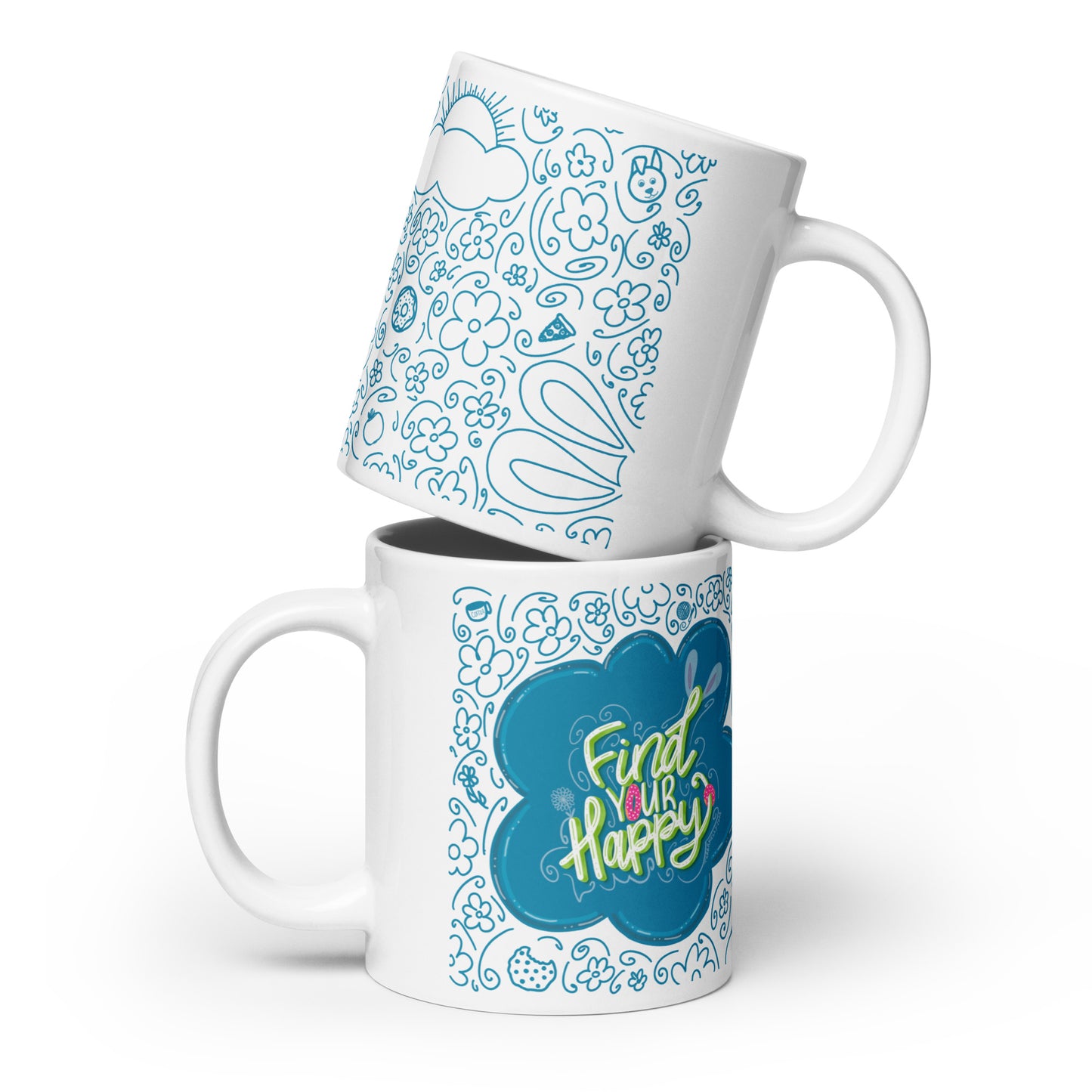 Find Your Happy Coffee/Tea Ceramic Mug | Sizes 11 oz | 15 oz | 20 oz | FREE SHIPPING