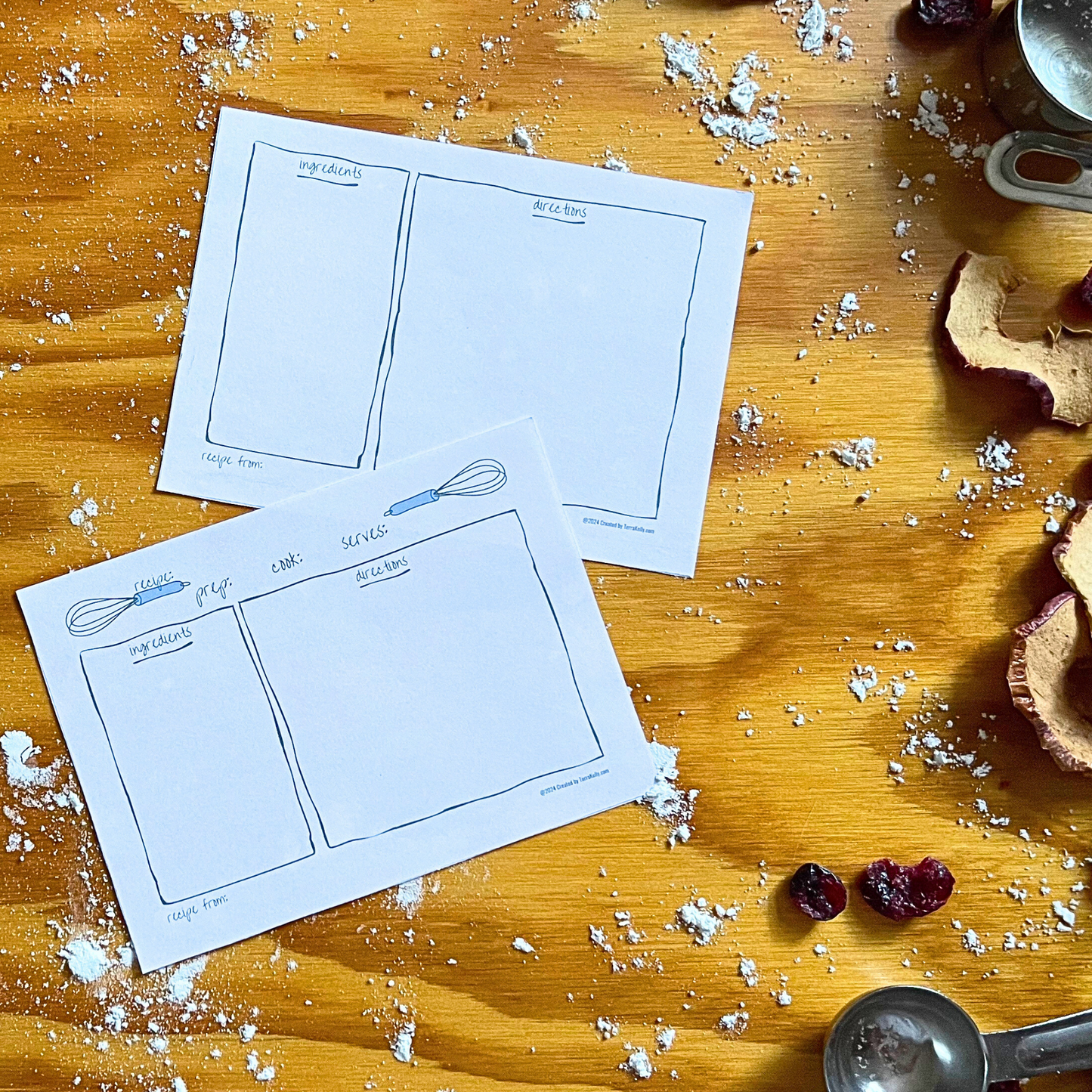Printable Digital Recipe Card | 5 x7 and 4 x 6 inch size available to download | GoodNotes, iPad, PDF