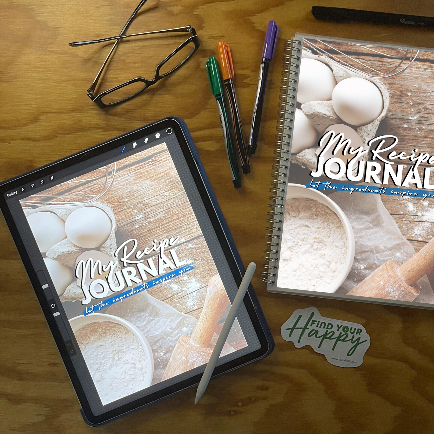 Printable Digital Recipe Journal | Dotted & Lined Downloadable Journal | GoodNotes, iPad, PDF