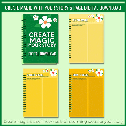 Create Magic | Write Your Book Digital Download | Book Planning and Plotting | Five Different Sizes | Instant Download | Printable PDF