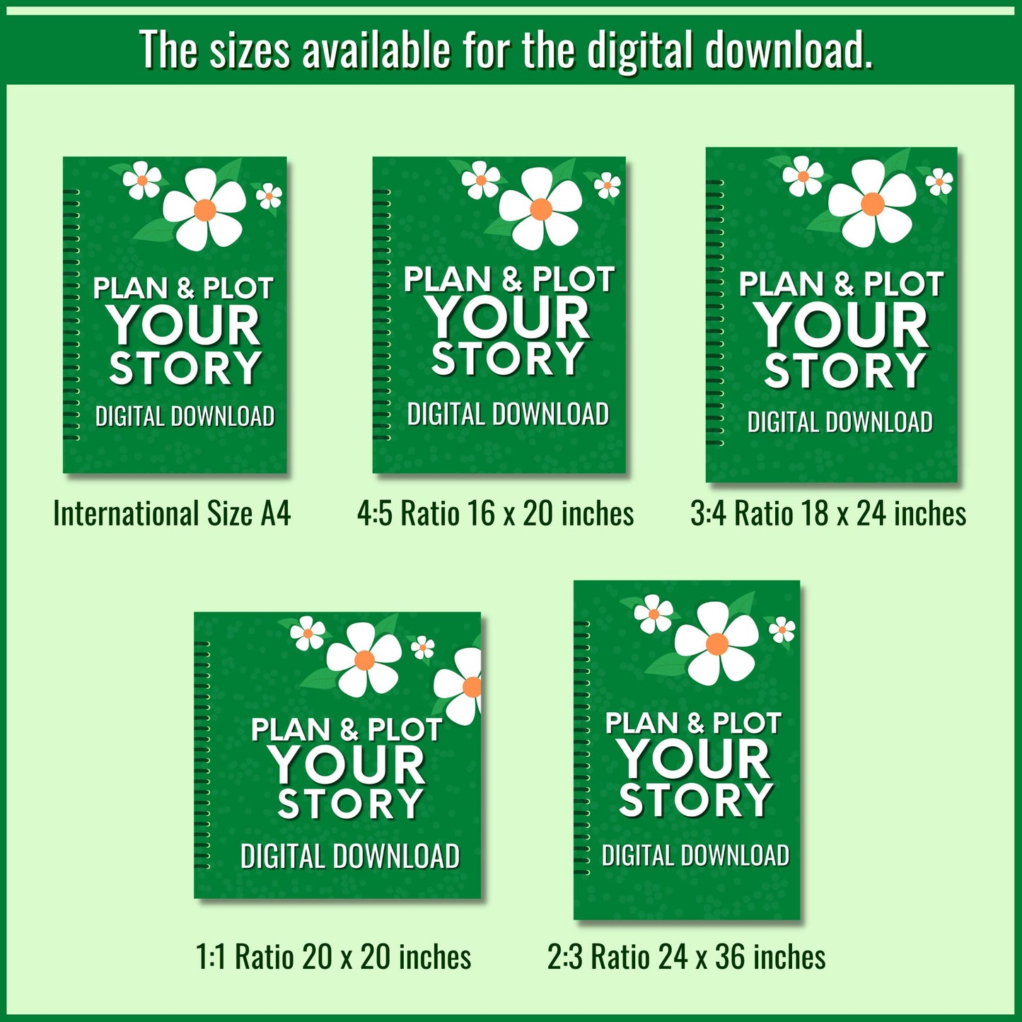 Write Your Book Planning and Plotting | Plan and Plot Your Story Digital Download | Five Different Sizes | Instant Download | Printable PDF