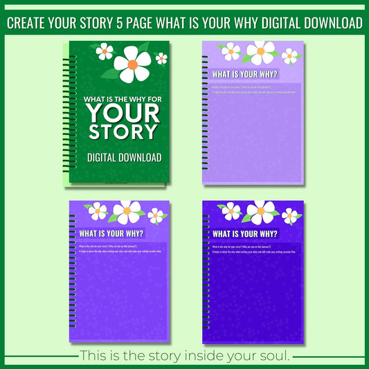 Planning Your Book Digital Download | What is your why | Five different sizes | Instant Download | Plan to write a book | Printable PDF